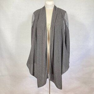 Anthropologie Hazel Open Waterfall Cardigan Lagenlook Boho Grandma Chic Lace M